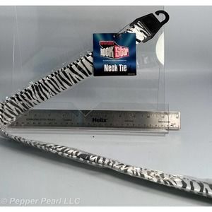 Rock Star Neck Tie Zebra Stripe for Halloween, theatre, cosplay, theater